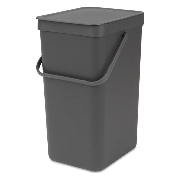 Brabantia Sort & Go – kôš na triedenie odpadu 16 l s držiakom na stenu, sivý