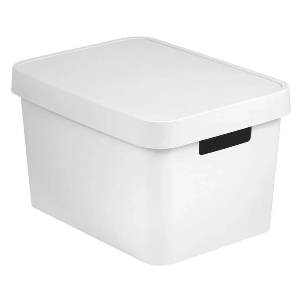 Curver INFINITY – úložný box s vekom 17 l z recyklovaného plastu, stohovateľný, s integrovanými madlami