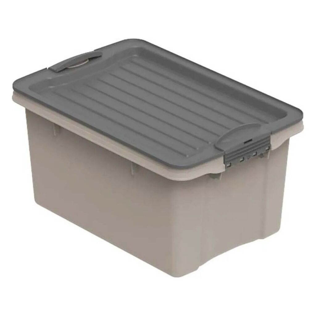 Rotho Compact A5 – stohovateľný box s vekom 4,5 l z recyklovaného plastu, cappuccino